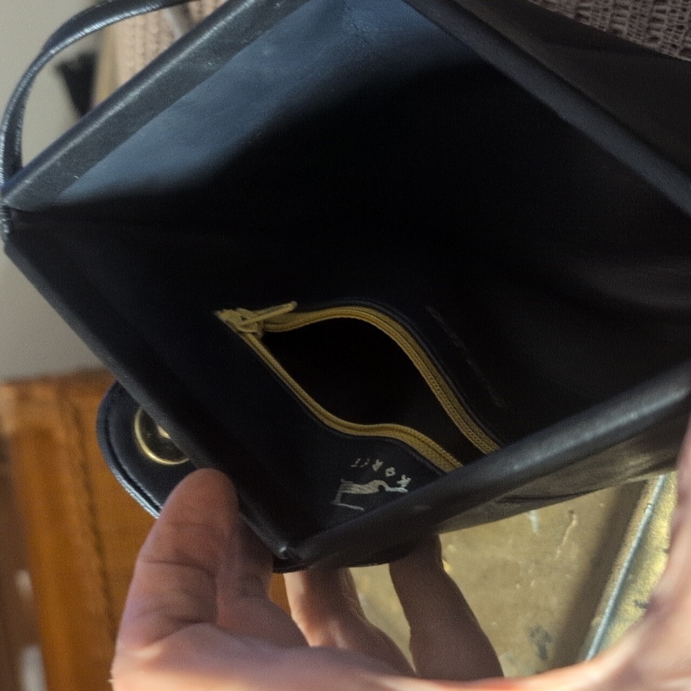 Vintage 60's Navy Koret Leather Crossbody - Picture 4 of 5
